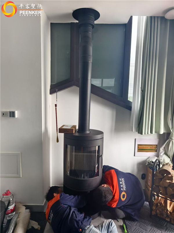 南京八卦洲別墅丹麥Morso 8643鑄鐵火爐安裝.jpg