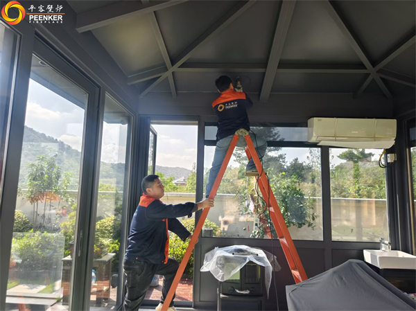 鎮江紫金7號陽光房丹麥Morso 2140壁爐安裝.jpg