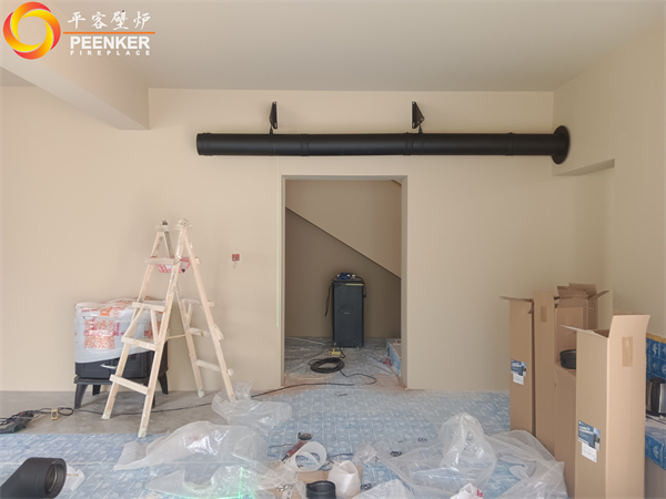 石家莊金華寺森林公園丹麥Morso 3640壁爐安裝.jpg