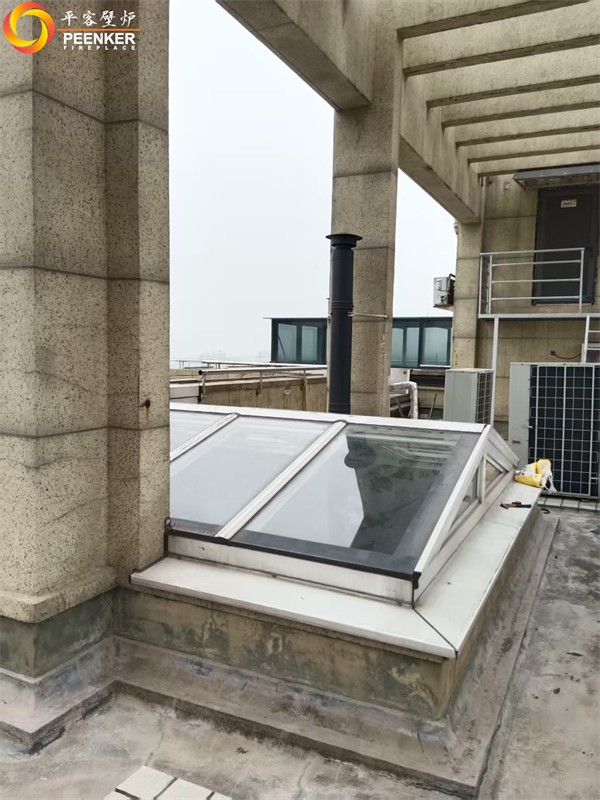 金華義烏玫瑰園頂樓丹麥Morso 2140壁爐安裝.jpg