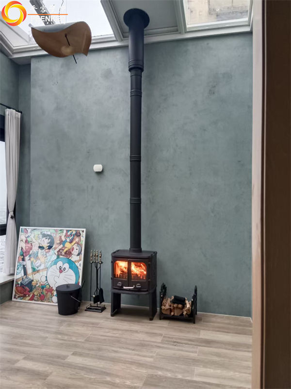 金華義烏玫瑰園頂樓丹麥Morso 2140壁爐安裝.jpg